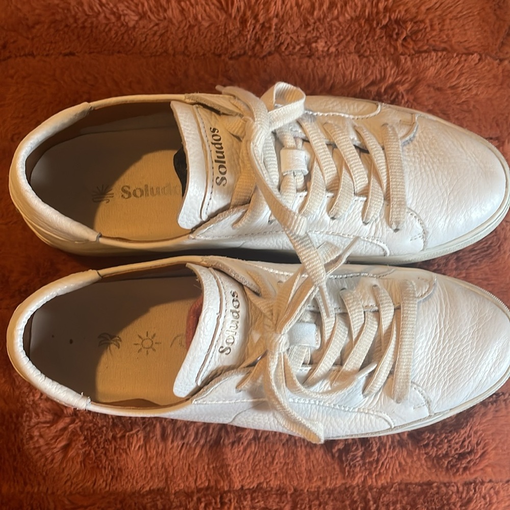 White Sneakers: Soludos The Ibiza Platform Sneakers In Oasis White Size 9.5 View 5